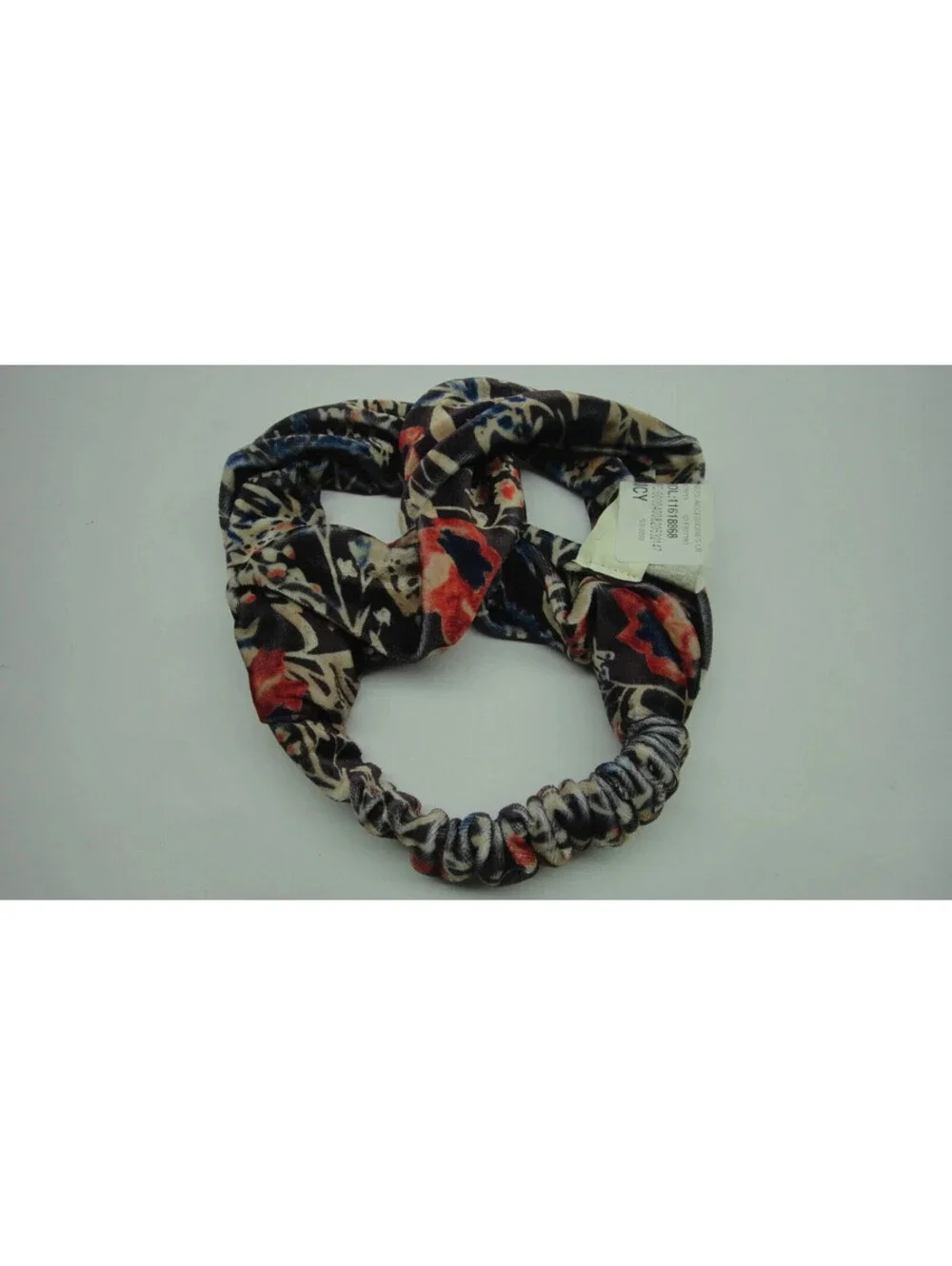 Lot of 2 Lucky Brand Top Knot Elastic Headband Floral / black